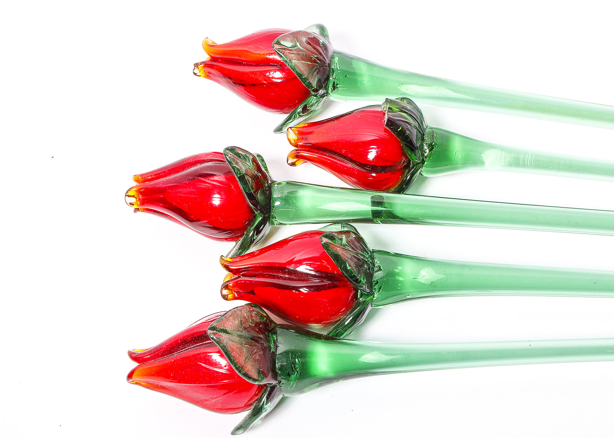 Hand Blown Glass Tulips EBTH